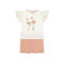 Dirkje T-shirt + korte broek ecru/roze