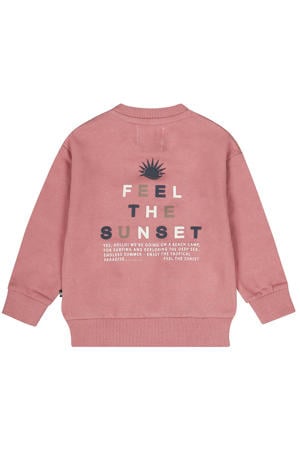 sweater met backprint oudroze