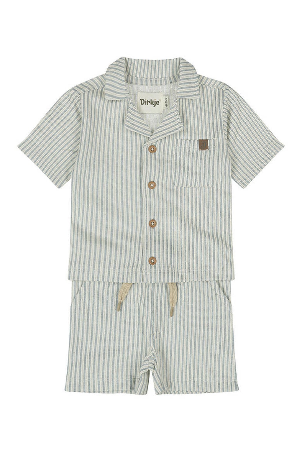 Dirkje overhemd + korte broek blauw