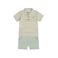 Dirkje polo + korte broek lichtgroen/beige