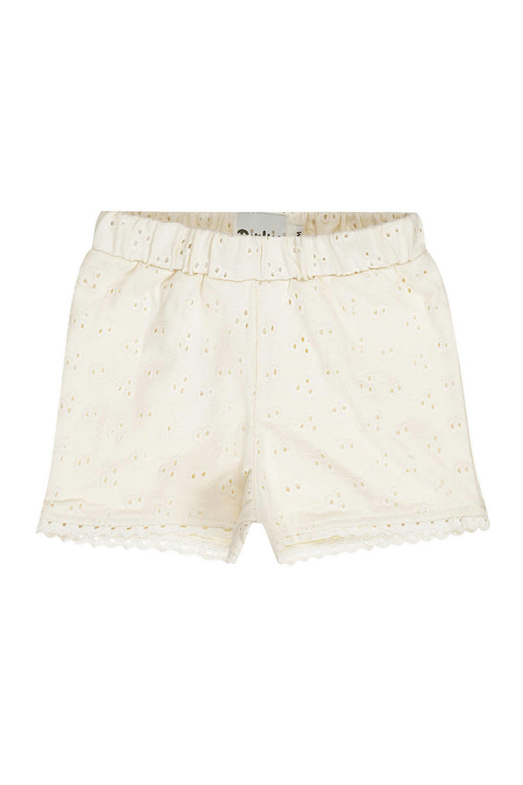Ecru meisjes Dirkje regular casual short van katoen met elastische tailleband en effen
