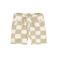 Dirkje loose geruite sweatshort beige