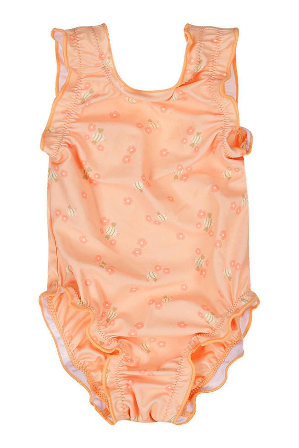Dirkje badpak all over print oranje