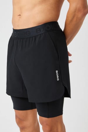 sportshort BORG 2 IN 1 zwart