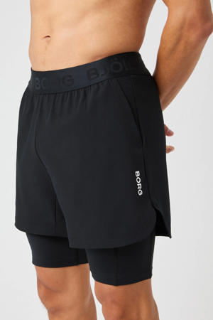 sportshort BORG 2 IN 1 zwart