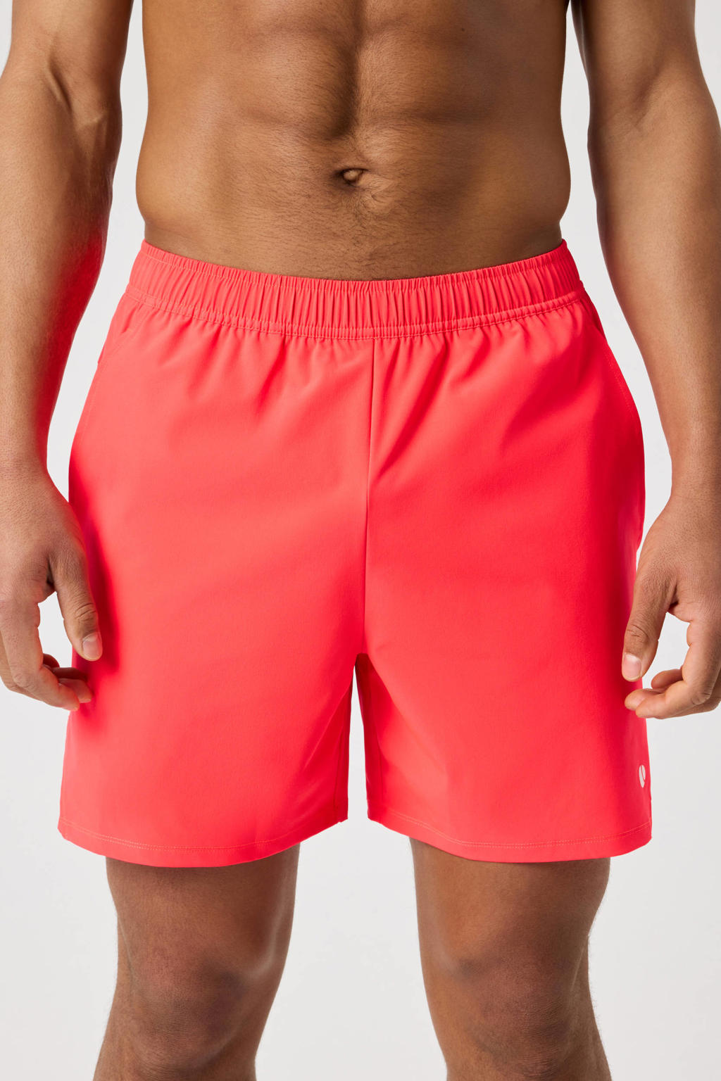 Koraalrode heren Björn Borg sportshort Racquet van polyester met regular fit, regular waist en effen