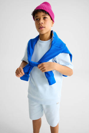 relaxed regular waist sweatshort lichtblauw