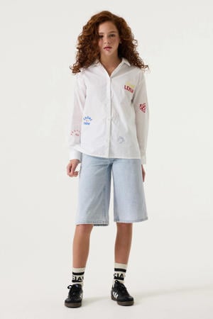 relaxed denim short light blue denim