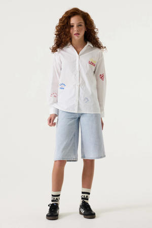 relaxed denim short light blue denim