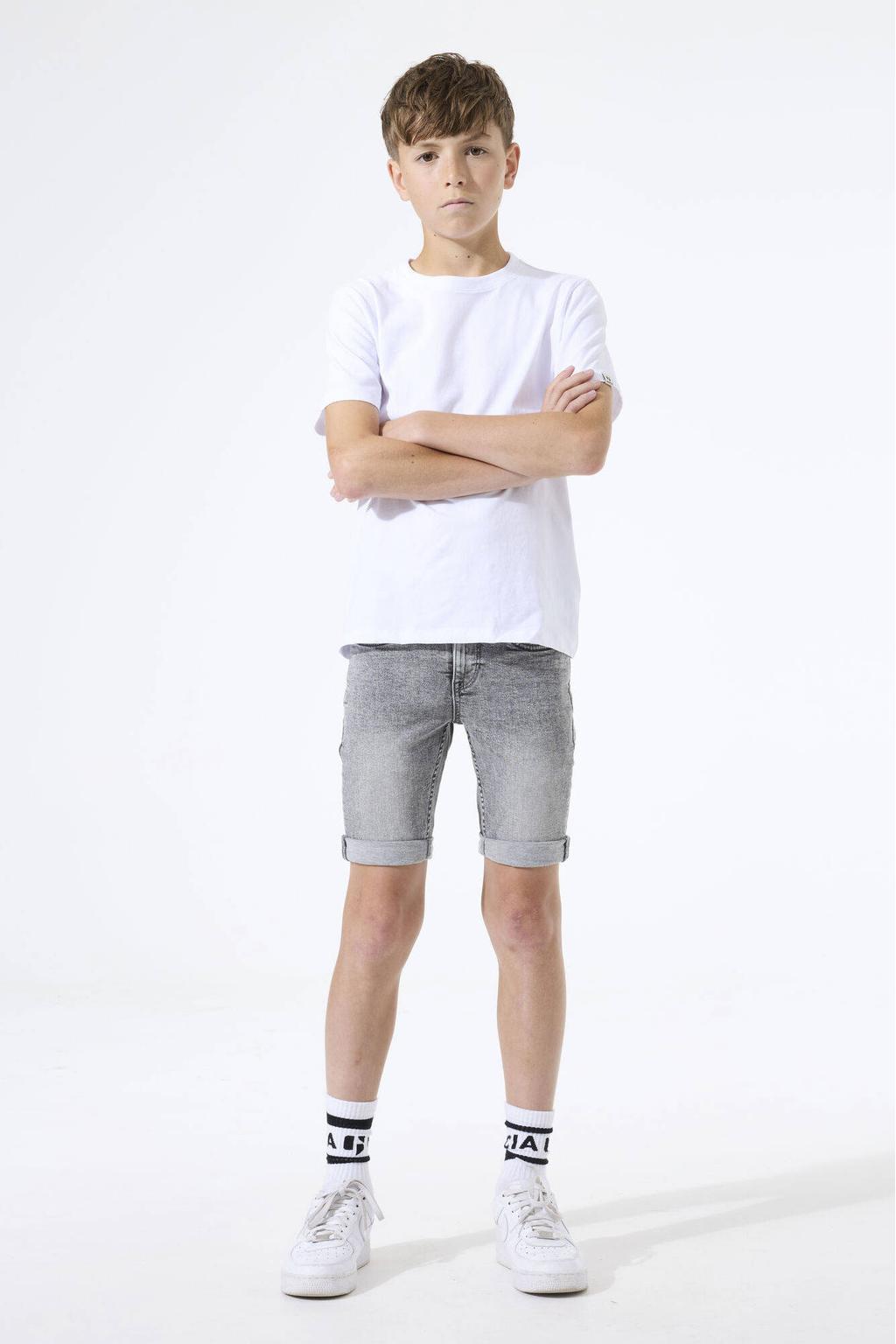 Grey denim jongens Garcia slim regular waist short van denim met effen