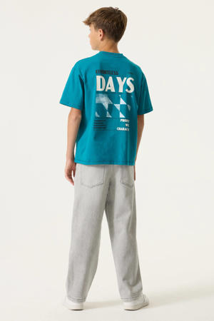 T-shirt met backprint blauw