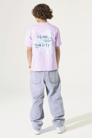T-shirt met backprint lichtroze