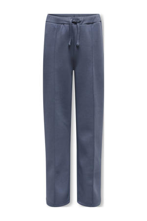 wide leg casual broek grijsblauw