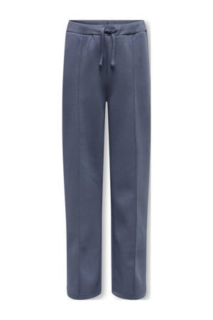 wide leg casual broek grijsblauw