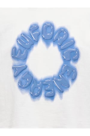 T-shirt wit/blauw