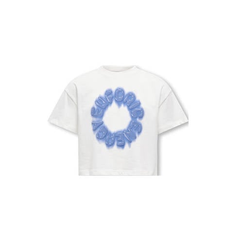 KIDS ONLY GIRL T-shirt wit/blauw afbeelding
