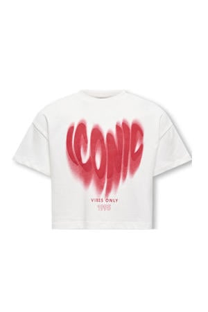 T-shirt wit/rood