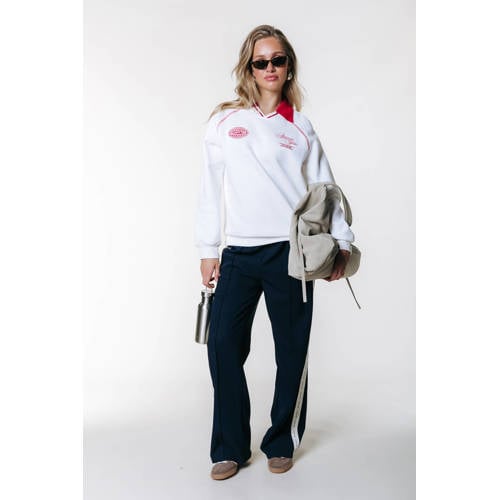 Colourful Rebel wide leg regular waist broek donkerblauw afbeelding