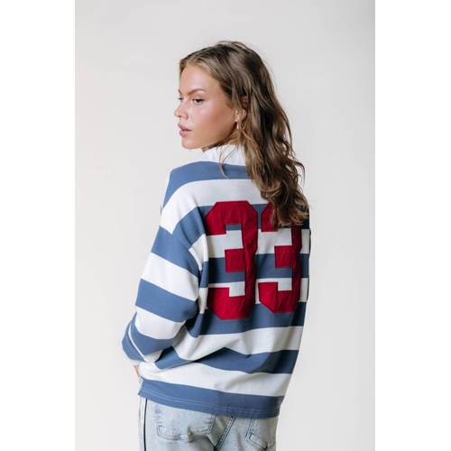 Colourful Rebel longsleeve met backprint blauw afbeelding