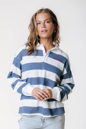 longsleeve met backprint blauw