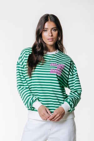 gestreepte sweater groen