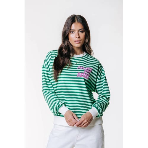 Colourful Rebel gestreepte sweater groen afbeelding