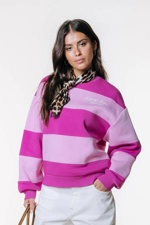 gestreepte sweater roze