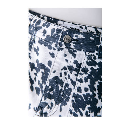 Colourful Rebel cargo jeans met koeienprint wit afbeelding