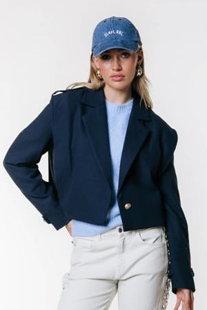 cropped blazer donkerblauw