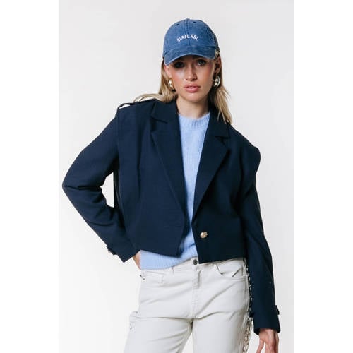 Colourful Rebel cropped blazer donkerblauw afbeelding