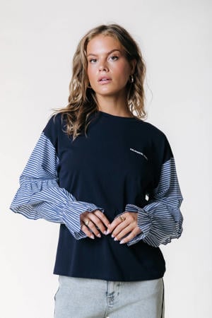 gestreepte sweater donkerblauw