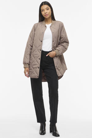 gewatteerde jas taupe