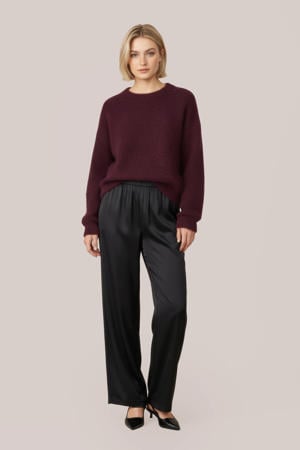 high waist casual broek zwart