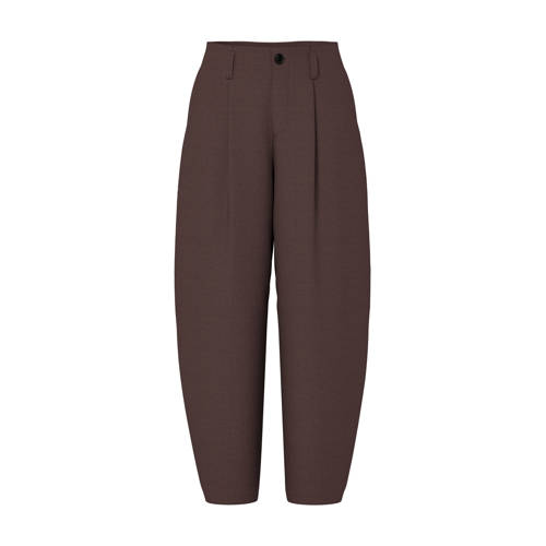 HYPEDROP barrel high waist pantalon donkerbruin afbeelding