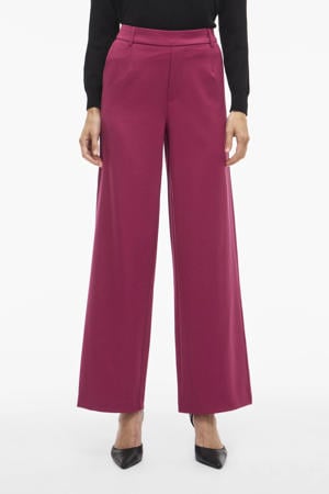 wide leg high waist casual broek