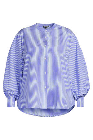 blouse met strepenprint blauw/wit