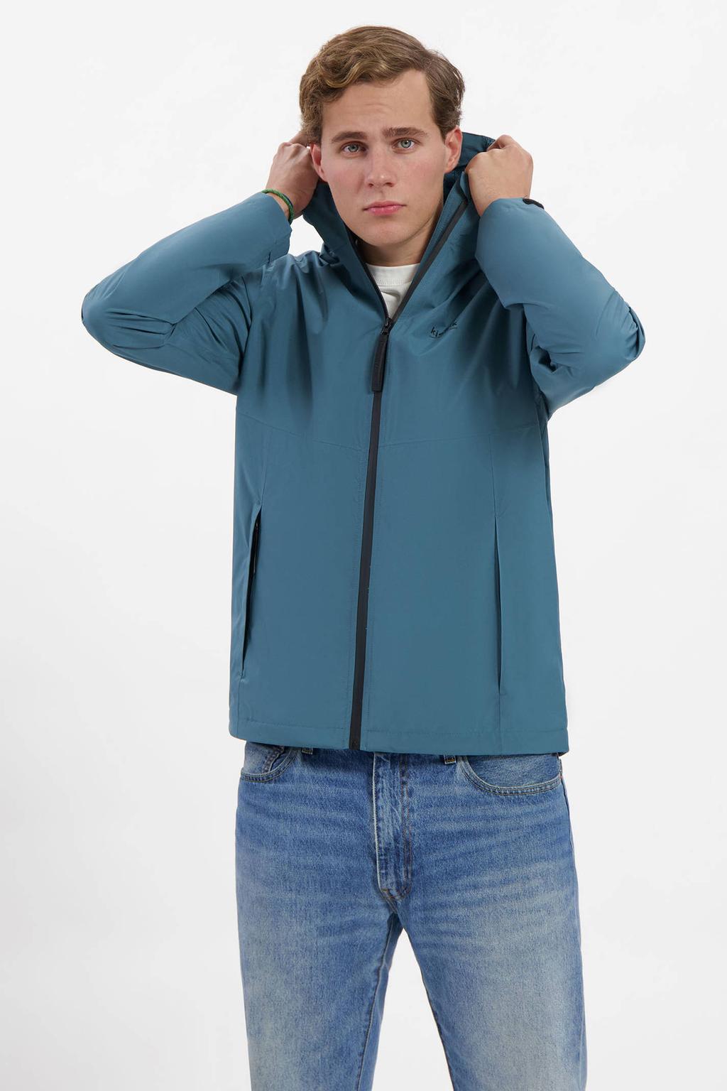 Blauwe heren Kjelvik jas WP Kiron van polyester met lange mouwen, capuchon en ritssluiting