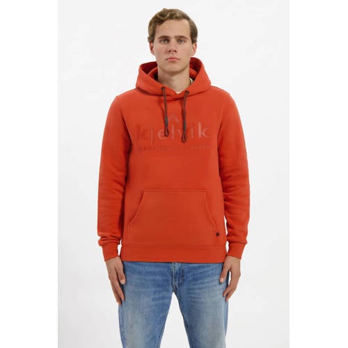Kjelvik fleece hoodie Tebbe koraalrood afbeelding