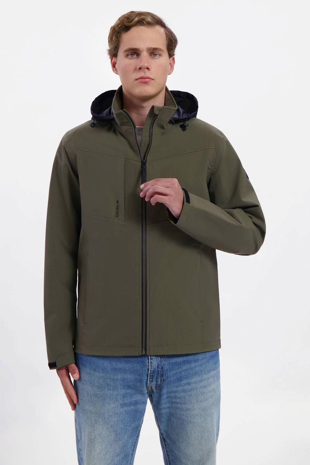 Groene heren Kjelvik jas WP Remy van polyester met lange mouwen, opstaande kraag en ritssluiting
