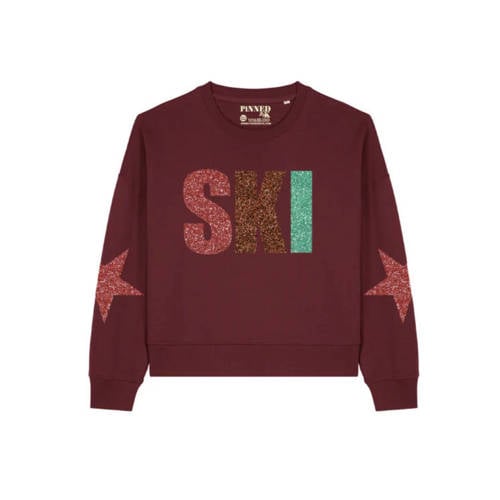 Pinned by K sweater donkerrood afbeelding