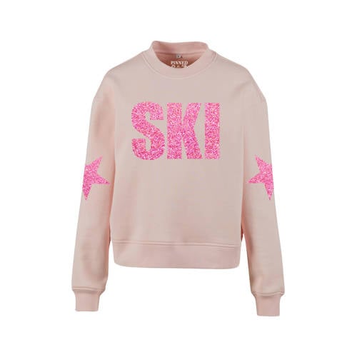 Pinned by K sweater roze met glitter afbeelding