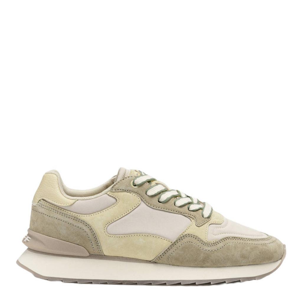 Groen en beige dames HOFF City sneakers van 65% suede /30% nylon /5% leer met veters