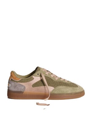 Park crochet sneakers groen/beige