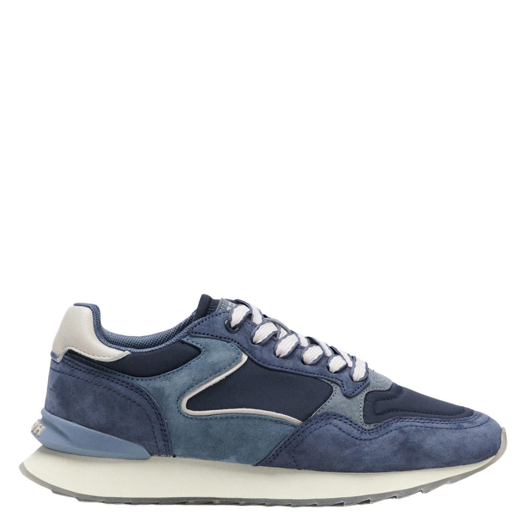 Donkerblauwe unisex HOFF City sneakers van 65% suède/30% nylon/5% leer met veters