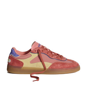 Park leren sneakers koraalroze/beige
