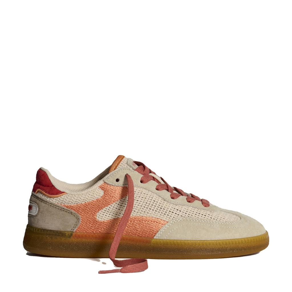 Beige en oranje dames HOFF Park crochet sneakers van 53% textiel/45% leer/2% tpu met veters