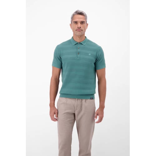 LERROS regular polo met ingebreid patroon blauw afbeelding
