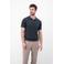 LERROS regular polo met ingebreid patroon donkerblauw
