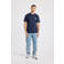 America Today regular T-shirt met backprint donkerblauw