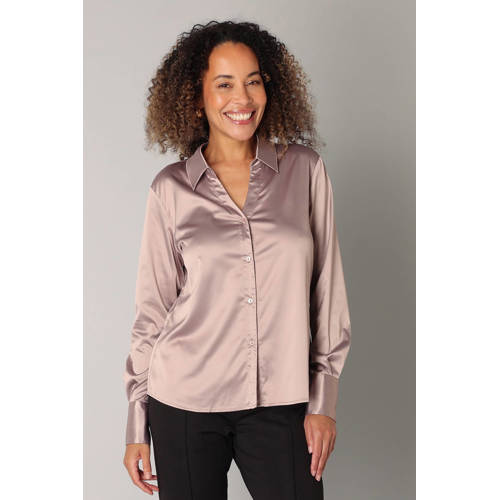 ES&SY satijnen blouse beige afbeelding